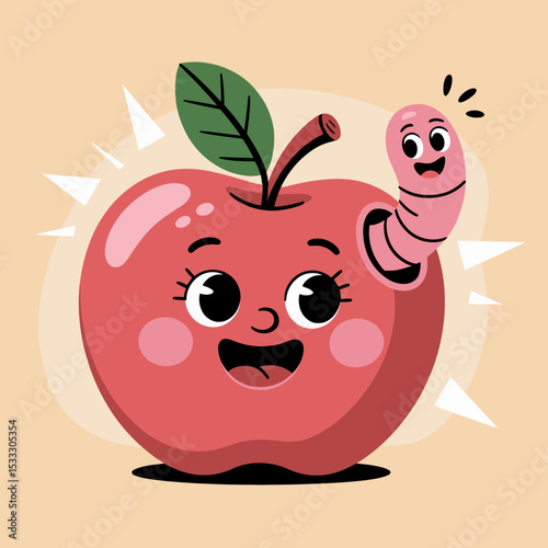 Apple with Worm