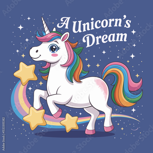 Unicorn with Starry Trail
