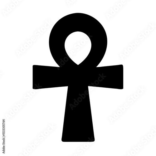 Ancient Egyptian Ankh Symbol in Flat Vector Style Representation