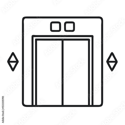 Elevator Icon Featuring up and Down Arrows for Directional Guidance