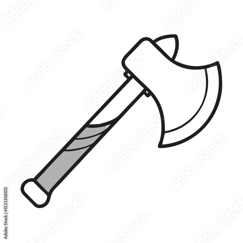 Nordic Viking Axe Featuring Intricate Carvings on Its Flat Handle