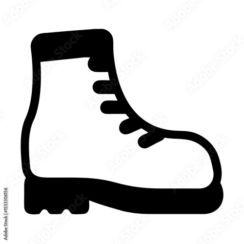 Outline Illustration of a Hiking Boot Suitable for Outdoor Adventures