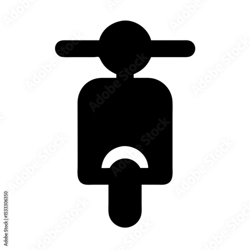 This Vector Silhouette Shows a Simple Electric Scooter Design