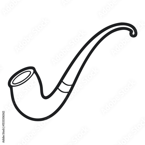 Elegant Vintage Smoking Pipe Illustration With Graceful Curve Design