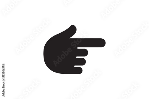 Pointing Finger silhouette vector with white background