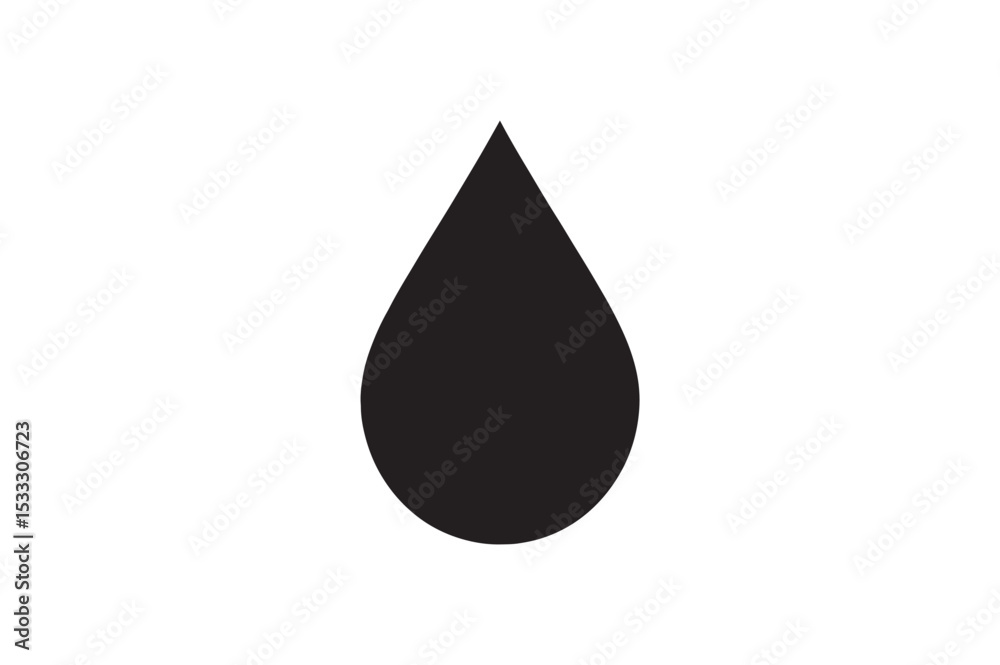 Rain Drop silhouette vector with white background Rain Drop silhouette vector with white background