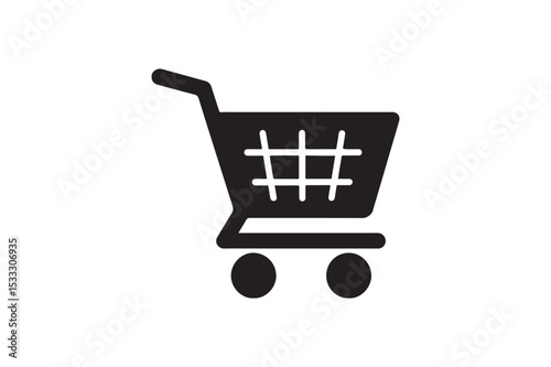 Shopping Cart silhouette vector with white background