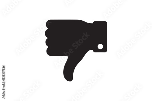 Thumbs Down silhouette vector with white background