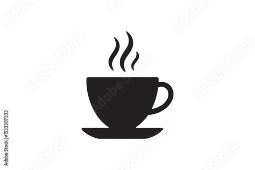 Tea Cup silhouette vector with white background