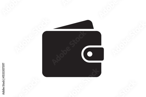 Wallet Icon silhouette vector with white background