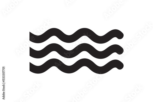 Water Wave silhouette vector with white background