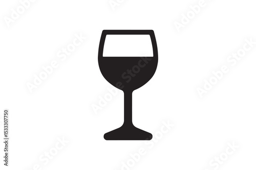 Wine Glass silhouette vector with white background
