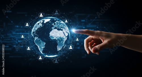 Hands gently cradle a vibrant blue globe, symbolizing global business, environmental protection, and the concept of world peace