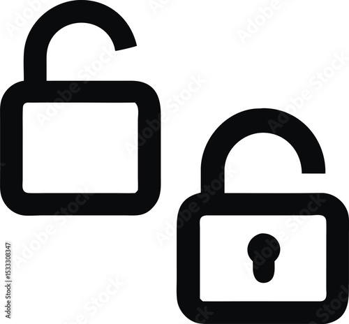 Secure padlock vector icon for web security and protection design