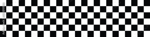 Seamless vector checkerboard pattern in black and white squares, perfect for backgrounds, racing themes, floor textures, and modern design use.