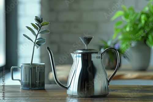 detailed color image of Coffee drip kettle for brewing, essential for coffee enthusiasts