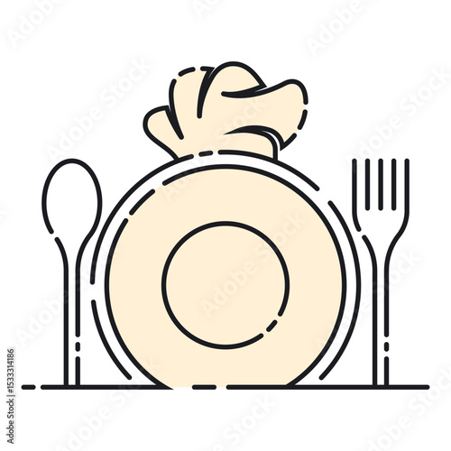 Plate with spoon and fork