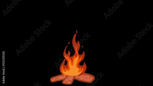Captivating Fire Animation Realistic Campfire Flicker and Glow Effects
