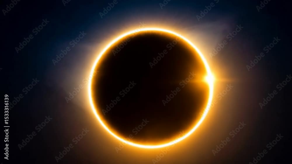 Total solar eclipse displaying corona effect and Baily's beads in the dark sky, showcasing cosmic event, science, and astronomy concepts