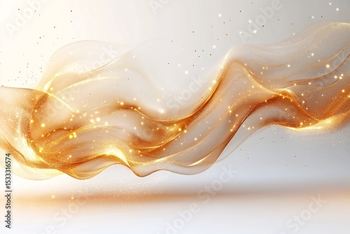 Abstract Golden Silk Texture. Smooth, Flowing Light and Elegant Shimmer Background