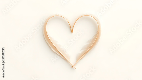 Two Feathers Forming Heart