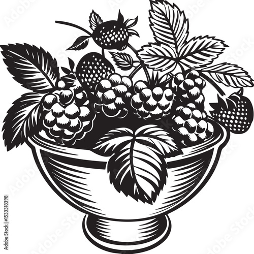 Seamless vintage vector pattern featuring blackberry, grape, and floral illustrations with leaves and vines, ideal for food, wine, or autumn-themed designs