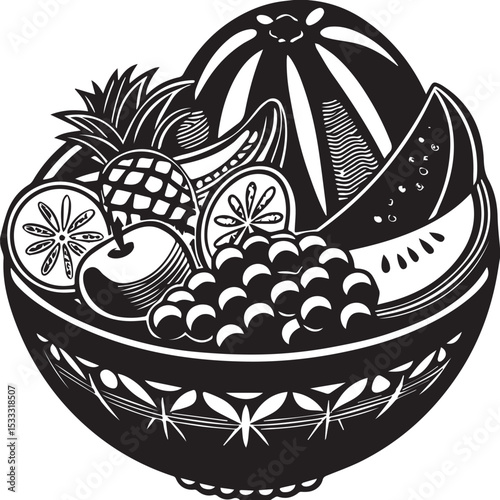 A set of sweet, fresh vector illustrations: a fruit basket, an Easter egg, and an Easter egg with flowers