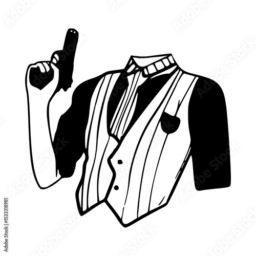 secret agent vest and gun icon