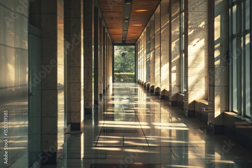 Flawless Picture of Empty Corridor or Hallway at Universitas Indonesia photo