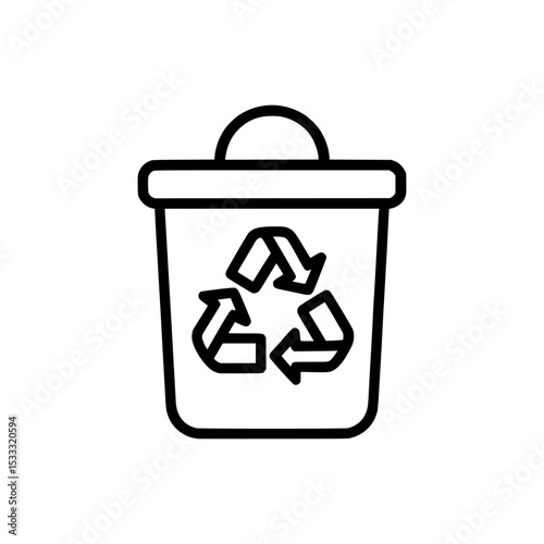 Silhoutte Recycle bin line art design