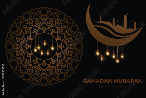 Vintage luxury decorative design of golden mandala. Vector floral background for greeting card, wedding invitation, design element in gold color