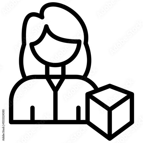 3d artist line icon