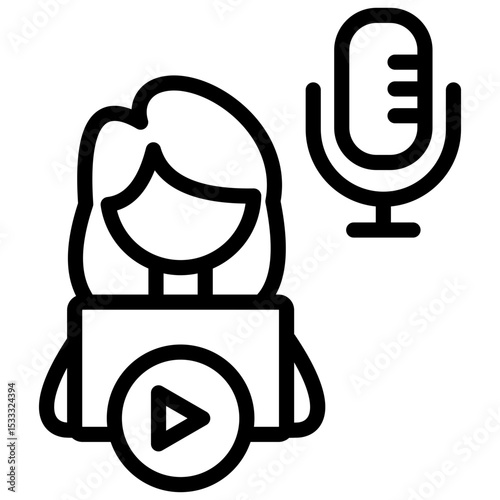 content creator line icon