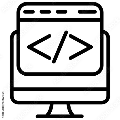 web developer line icon