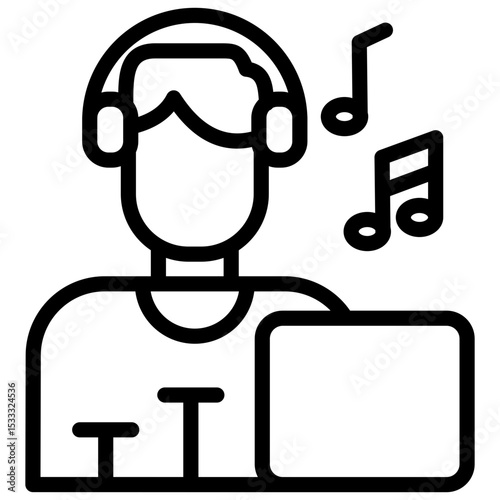 music producer line icon