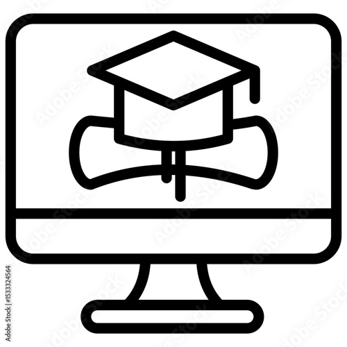 online educator line icon