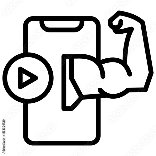 fitness content creator line icon