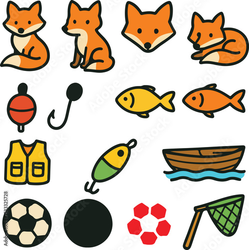 set of  animals set