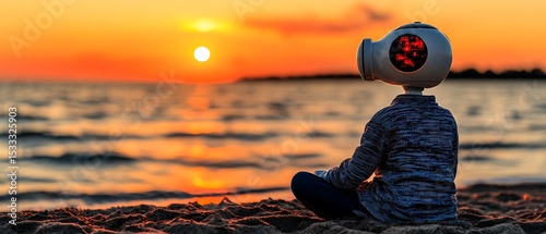 Sunset meditation on the beach