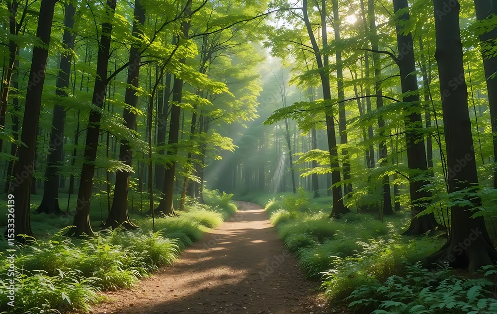 Obraz premium footpath in the forest