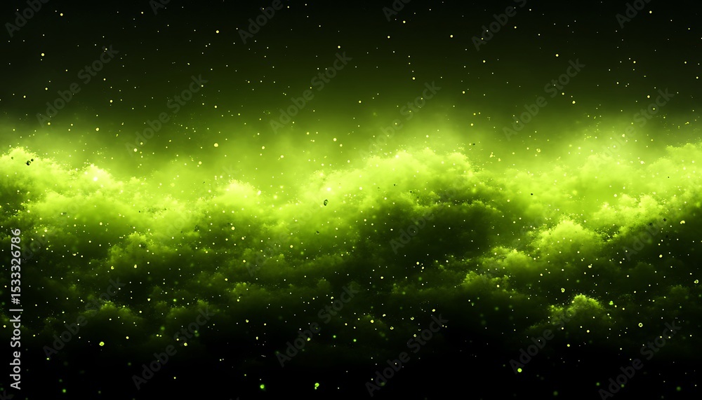 Fototapeta premium Neon green nebula