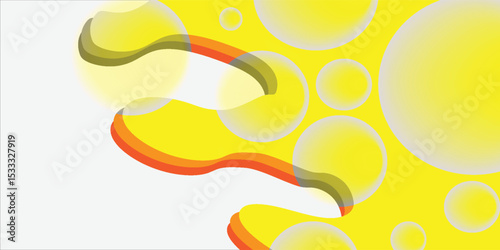 Abstract yellow modern background with circle elements. Softness concept when looking. Bubble vector illustration for t-shirts, posters, banners and packaging.