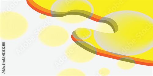 Abstract yellow modern background with circle elements. Softness concept when looking. Bubble vector illustration for t-shirts, posters, banners and packaging.