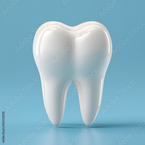 tooth on a white，Closeup of teeth with nerves for cosmetic dentistry, dental clinic, medical posters