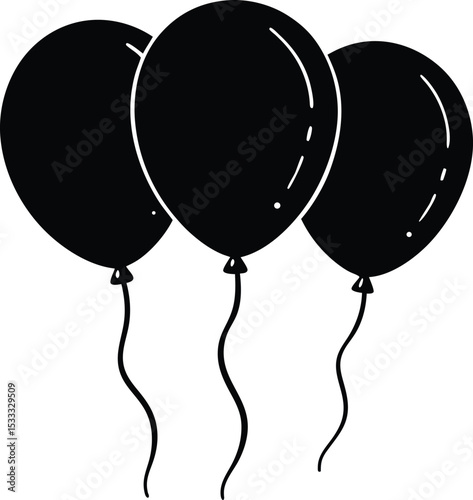 Three Balloons Silhouette