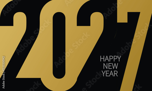 2027 Happy New Year Background Design. Greeting Card, Banner, Poster. Vector Illustration.