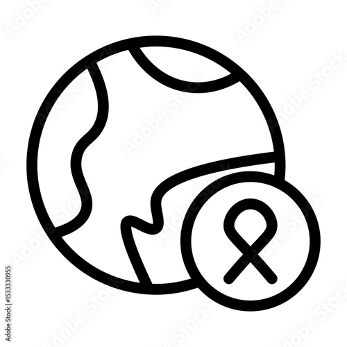 world aids day line icon