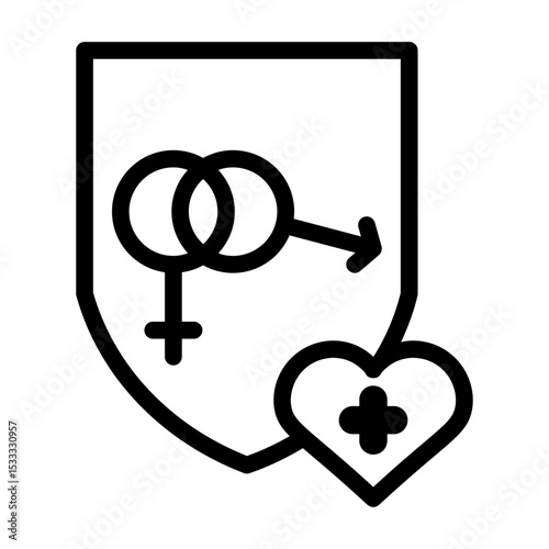 safe sex line icon