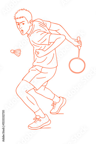 Behind-the-back shot pose - Badminton Players Ready for Action