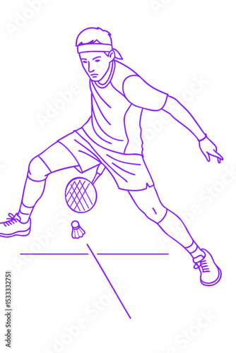 Between-the-legs (tweener) shot pose Badminton Players Ready for Action